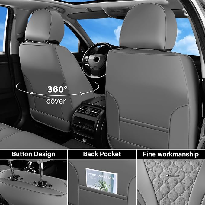 Universal Seat Covers — Front Seat — Gray