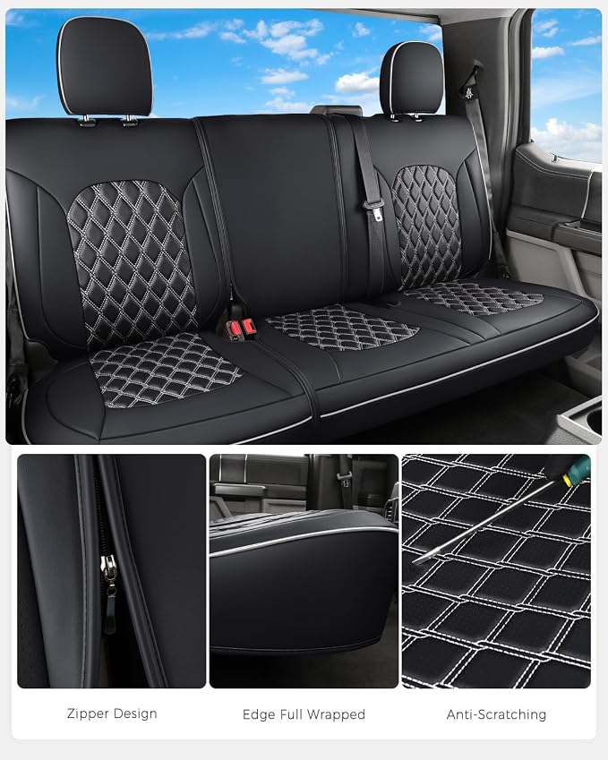 Seat Covers for Multiple Vehicles — Black / White
