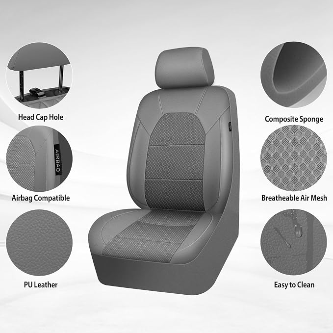 Universal Seat Covers — Full Set — Gray