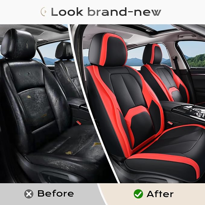 Universal Seat Covers — Front Seat — Black / Red