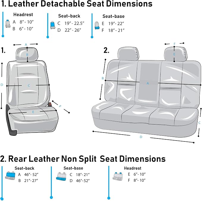 Universal Faux Leather Seat Covers — Full Set — Green / Black / Tan