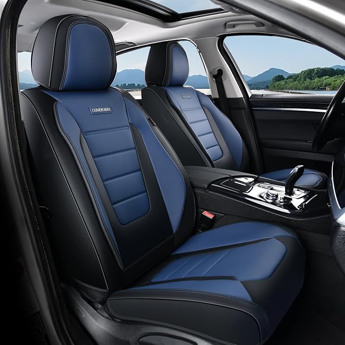 Universal Seat Covers — Full Set — Black / Blue