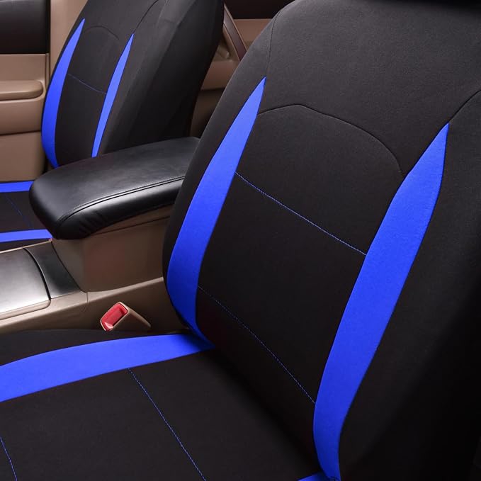 Fabric Car Seat Covers — Full Set — Black / Gray / Purple