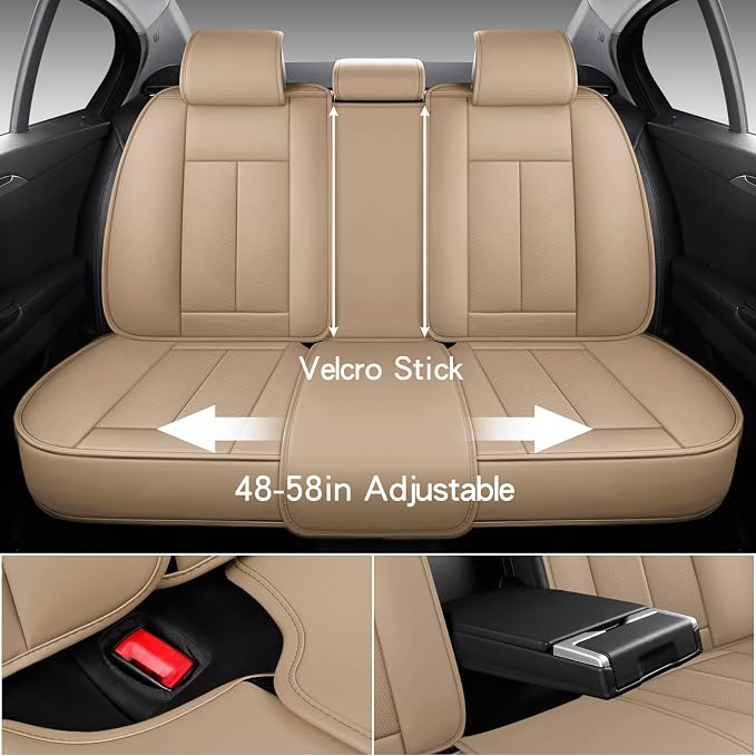 Universal Seat Covers — Full Set — Black / Beige