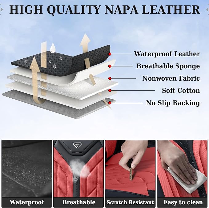 Universal Seat Covers — Front Seat — Burgundy