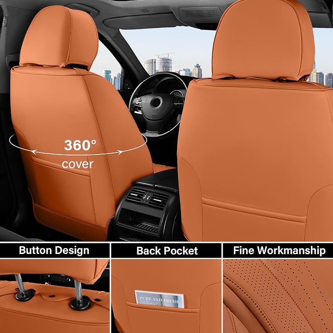 Universal Seat Covers — Front Seat — Brown