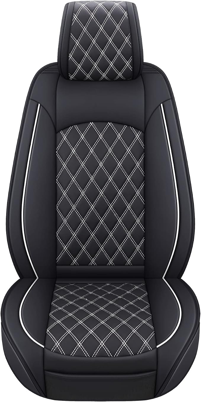 Faux Leather Seat Covers for Toyota Tundra — Full Set — Black / White