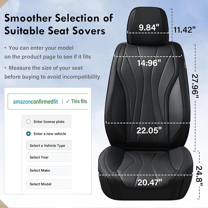 Universal Seat Covers — Front Seat — Black