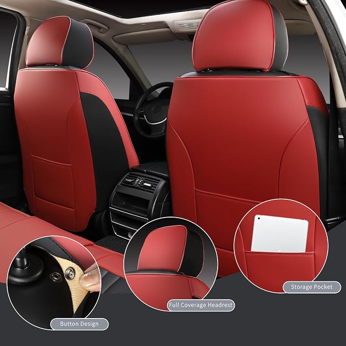 Universal Seat Covers — Full Set — Red