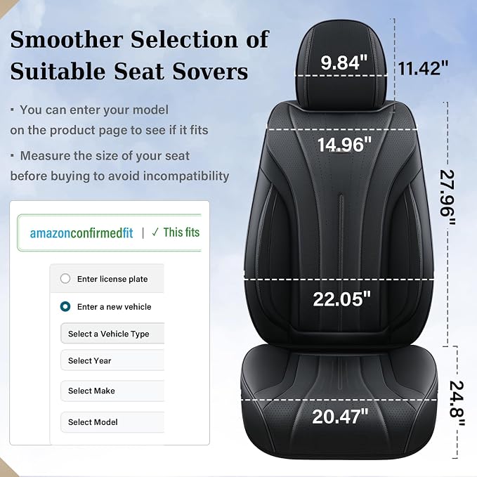 Universal Seat Covers — Full Set — Black