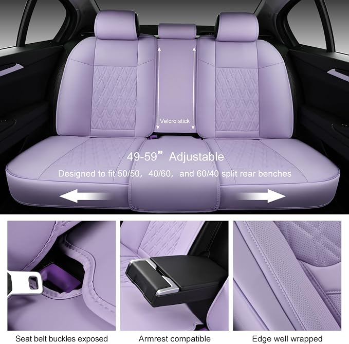 Universal Seat Covers — Full Set — Purple