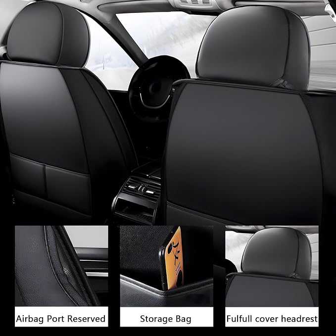 Universal Seat Covers — Full Set — Black / Purple
