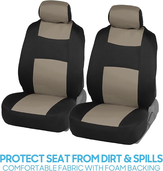 Car Seat Covers — Full Set — Beige / Black