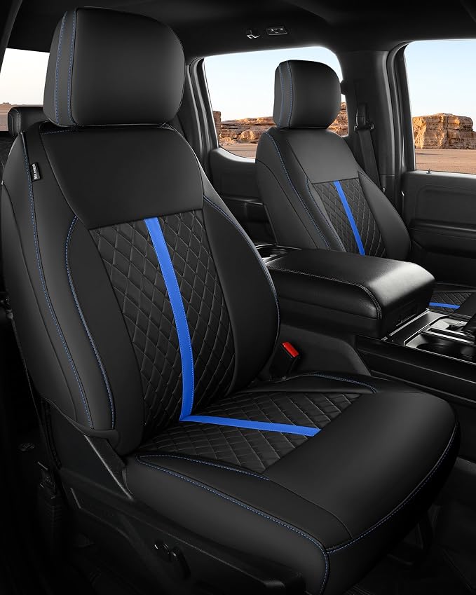 Seat Covers for Multiple Vehicles — Full Set — Black / Blue