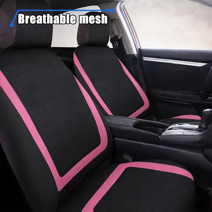 Universal Seat Covers — Front Seat — Black / Pink