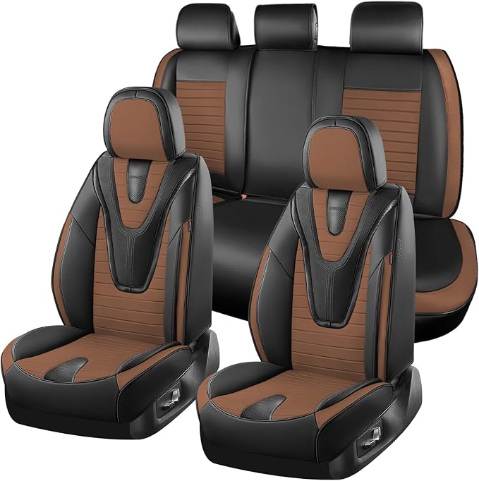 Universal Seat Covers — Full Set — Black / Brown