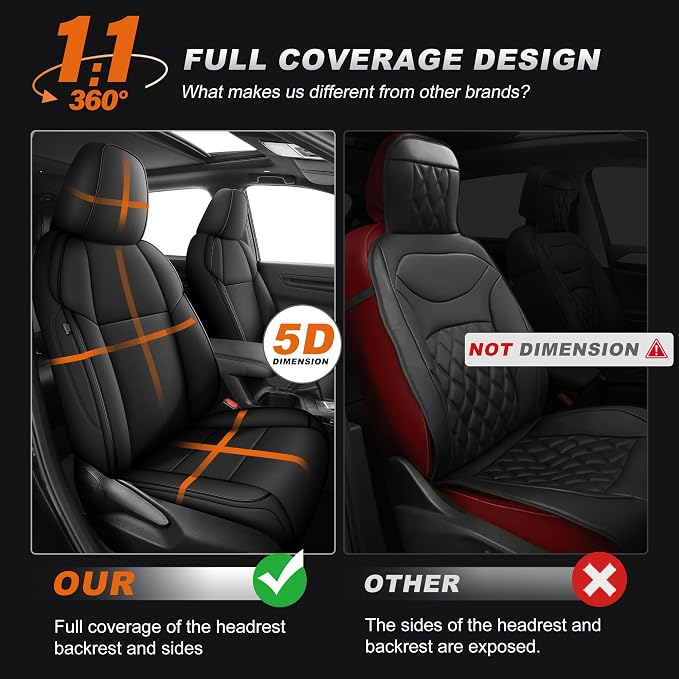 Faux Leather Seat Covers for Toyota RAV4 — Full Set — Black