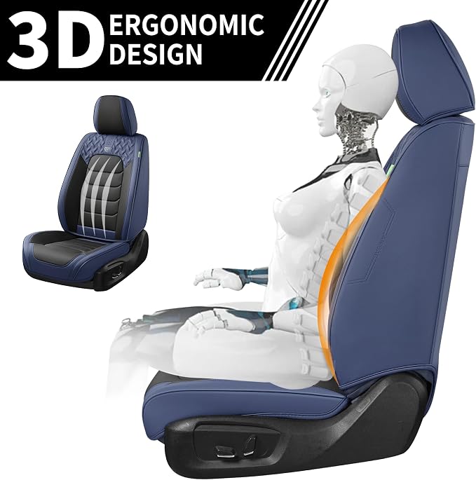 Car Seat Covers — Full Set — Blue / Black
