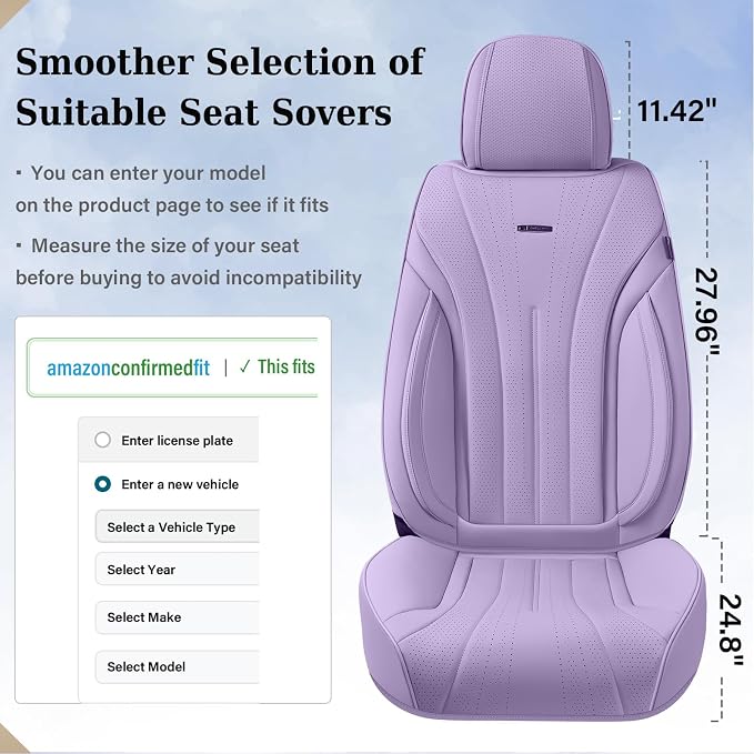 Universal Seat Covers — Full Set — Purple