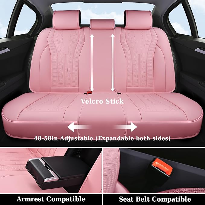 Universal Seat Covers — Full Set — Pink