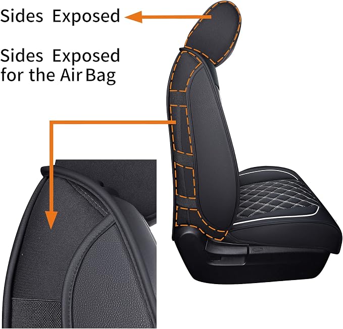 Faux Leather Seat Covers for Toyota Tundra — Front Seat — Black / White