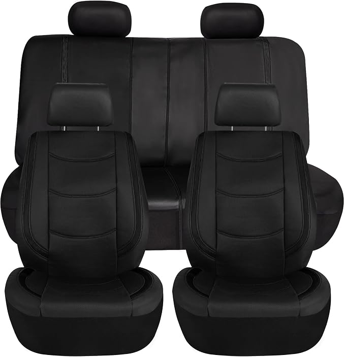 Universal Faux Leather Seat Covers — Full Set — Black