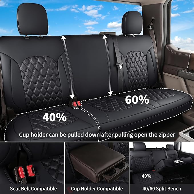 Seat Covers for Multiple Vehicles — Full Set — Black