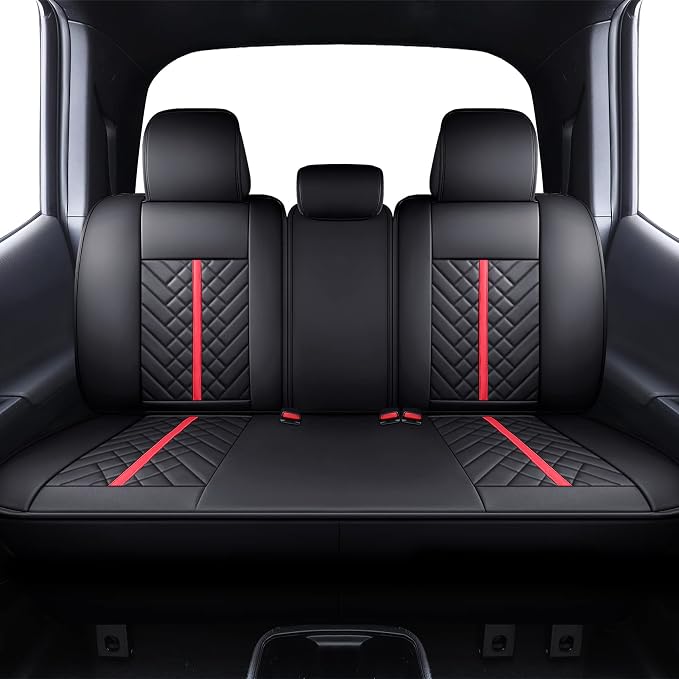 Seat Covers for Toyota Tacoma — Rear Seat — Black / Red