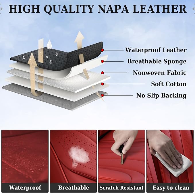 Universal Seat Covers — Full Set — Red