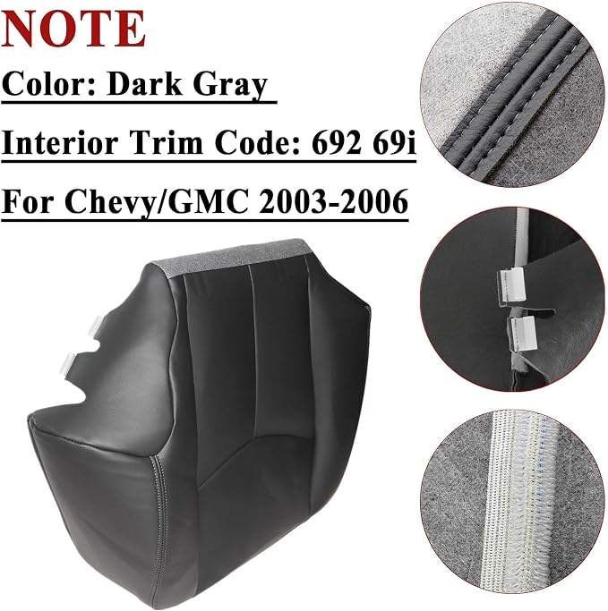 Replacement Seat Upholstery — Gray