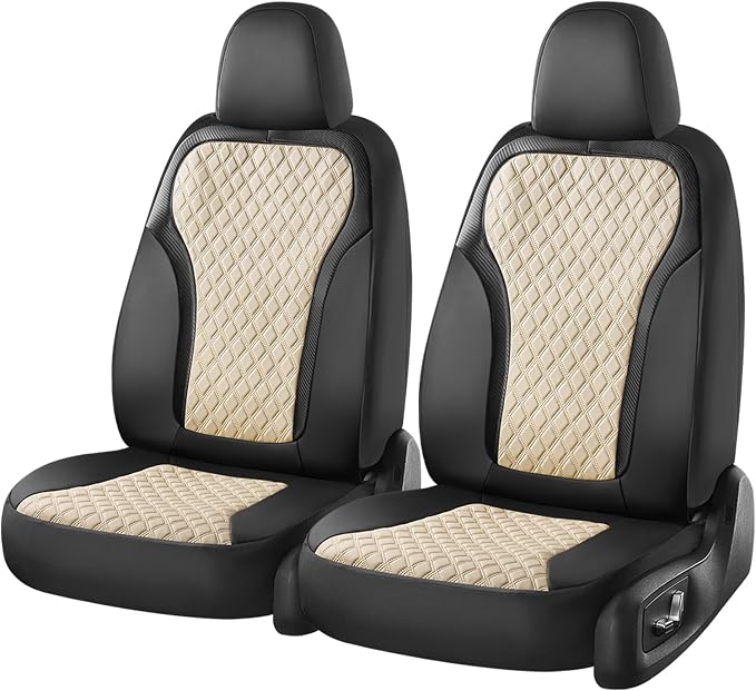 Universal Seat Covers — Front Seat — Black / Beige