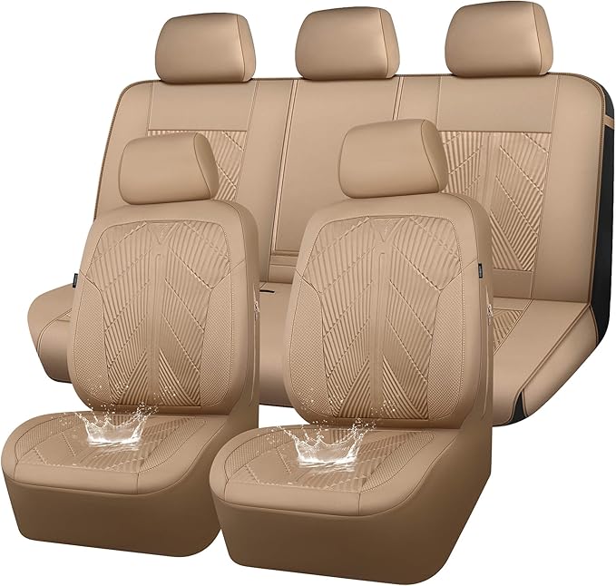 Universal Neoprene Seat Covers — Full Set — Beige