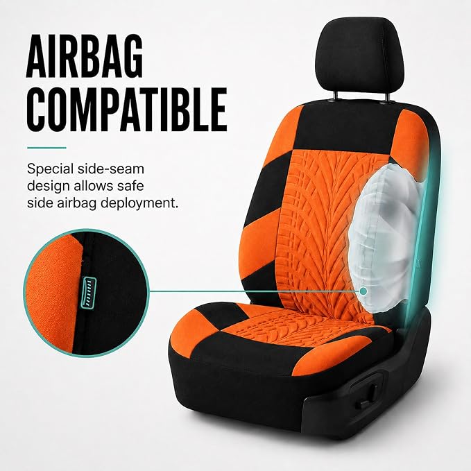 Universal Seat Covers — Full Set — Orange