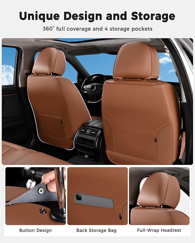Universal Seat Covers — Full Set — Brown