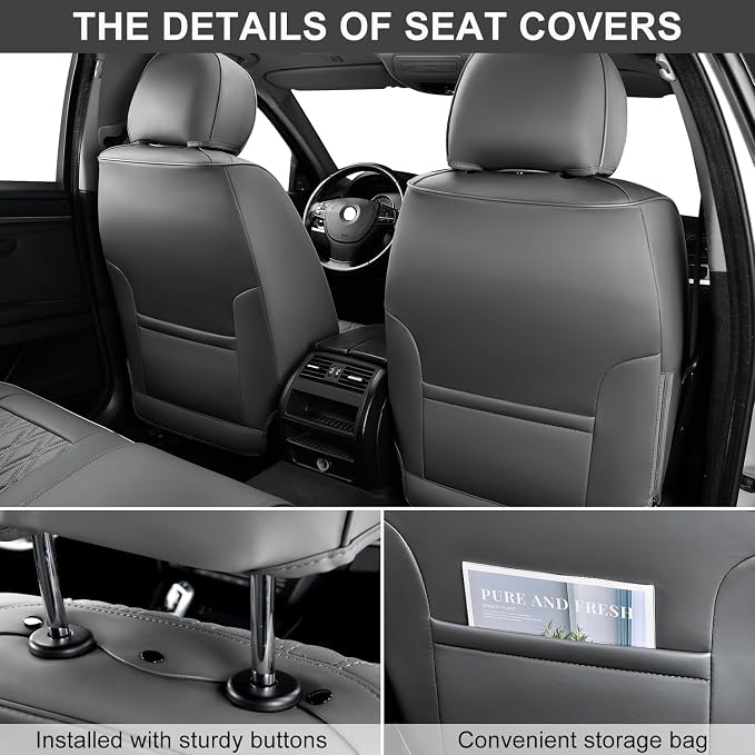 Universal Seat Covers — Front Seat — Gray