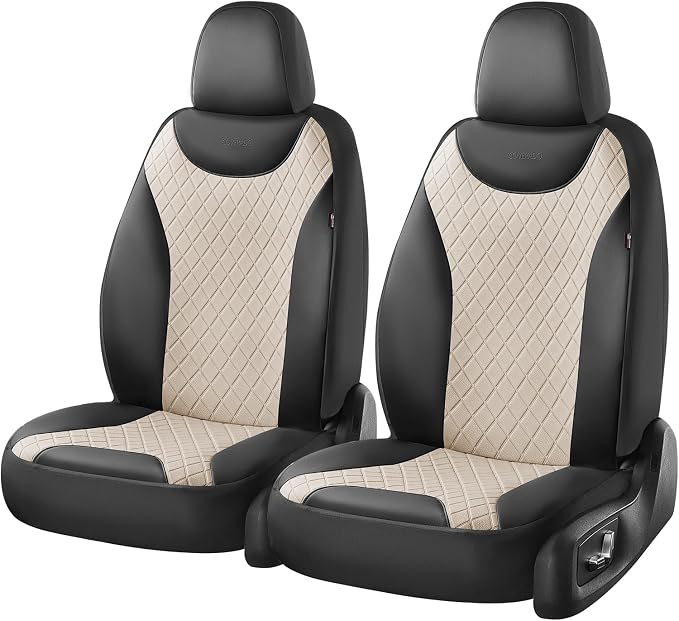 Universal Seat Covers — Front Seat — Black / Beige