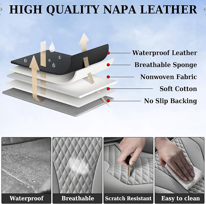 Universal Seat Covers — Front Seat — Gray