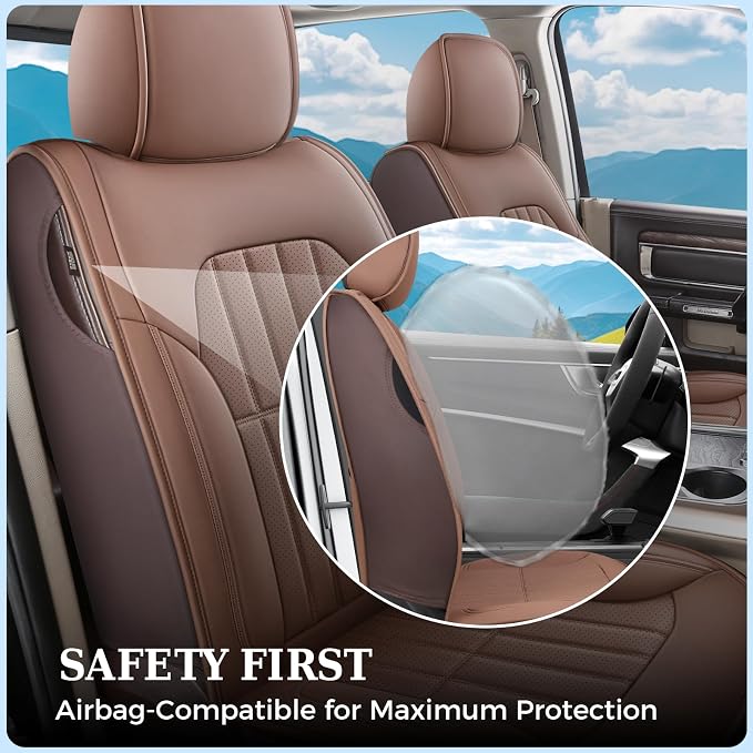 Seat Covers for Multiple Vehicles — Front Seat — Brown