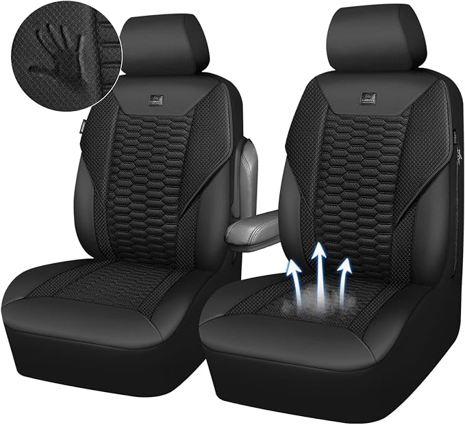 Universal Fabric Seat Covers — Front Seat — Black