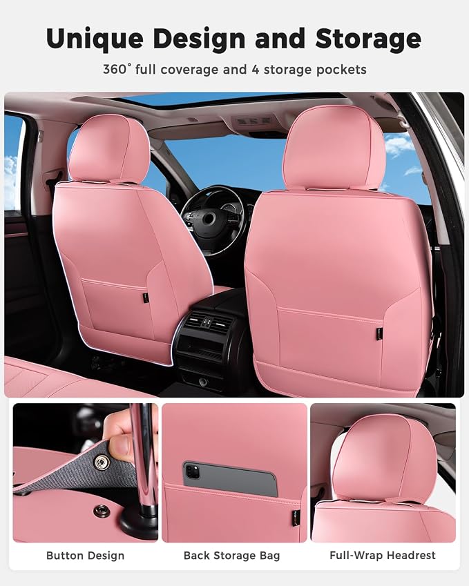 Universal Seat Covers — Full Set — Pink