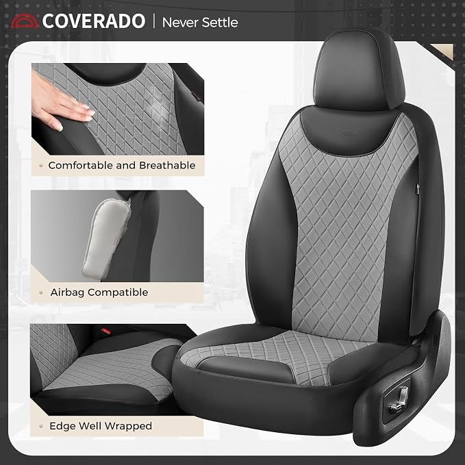 Universal Seat Covers — Front Seat — Black / Gray