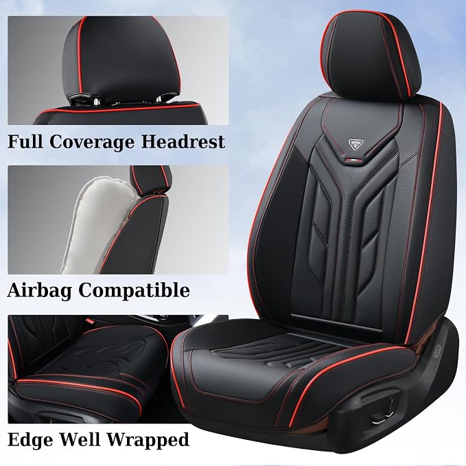 Universal Seat Covers — Front Seat — Black / Red