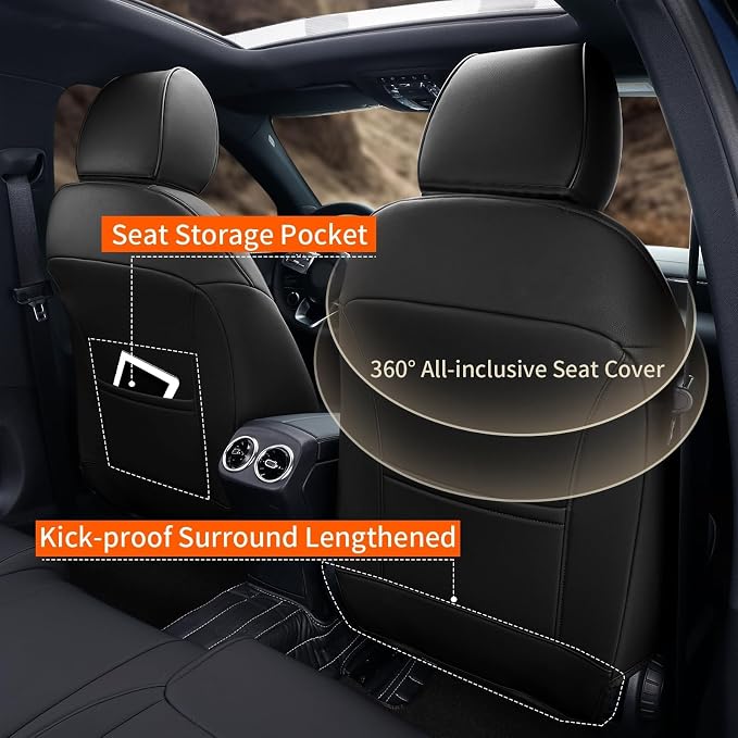 Faux Leather Seat Covers for Toyota Tundra — Full Set — Black