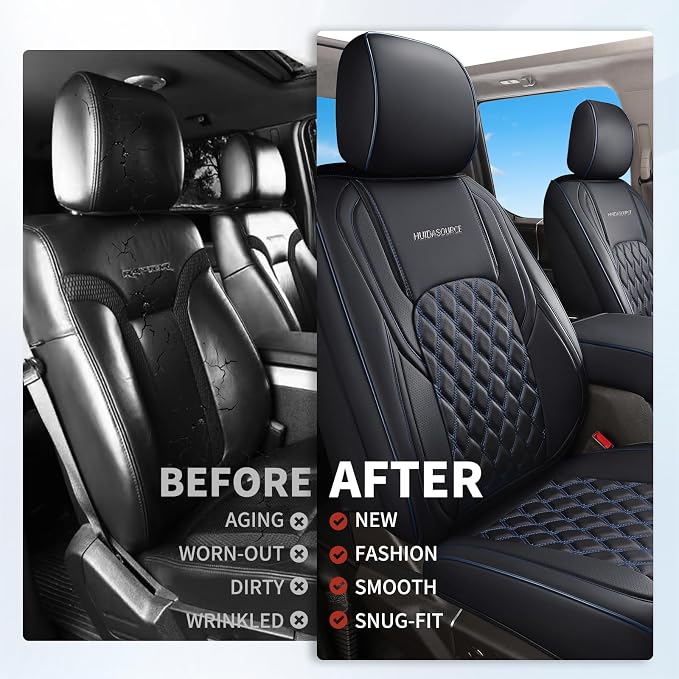 Seat Covers for Multiple Vehicles — Full Set — Black / Blue