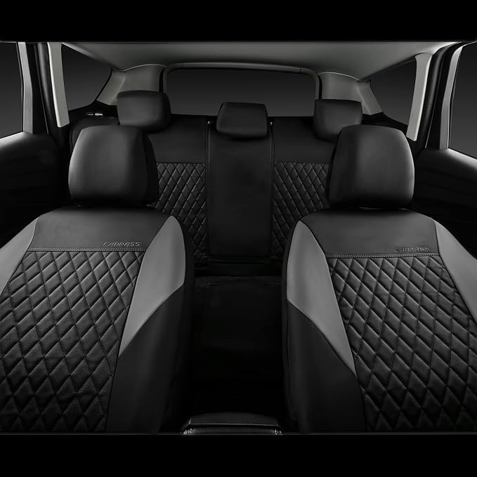 Universal Faux Leather Seat Covers — Full Set — Gray