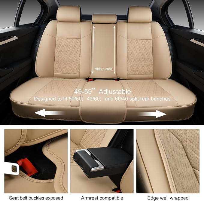 Universal Seat Covers — Full Set — Beige