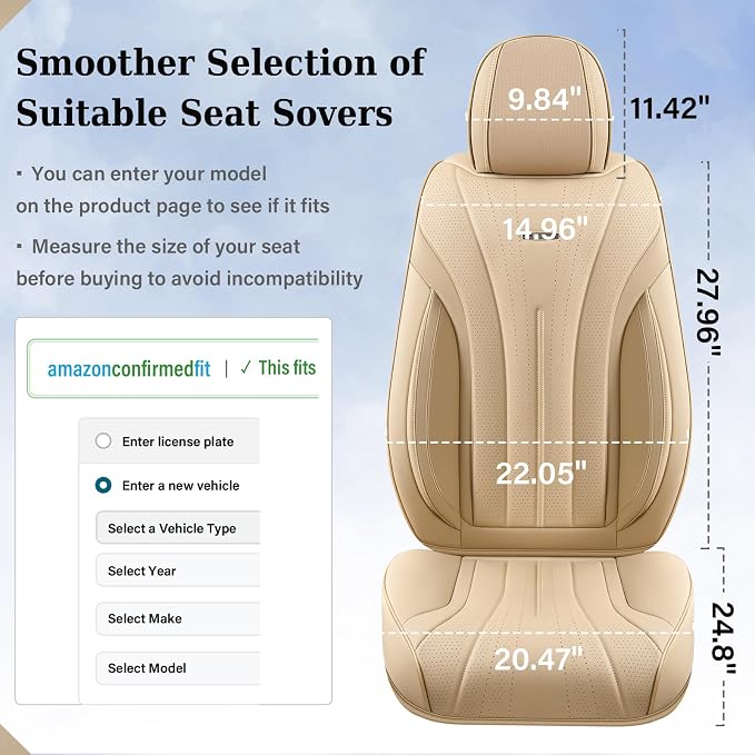 Universal Seat Covers — Front Seat — Beige