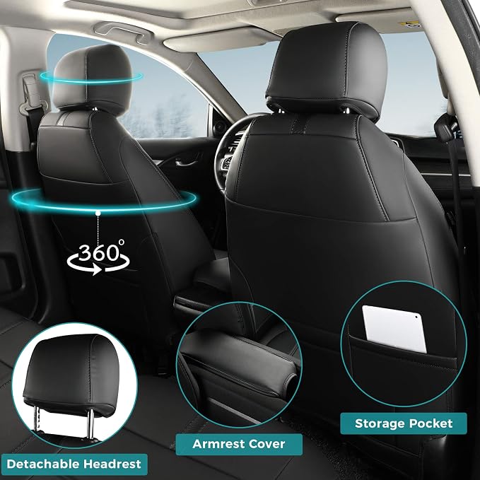 Faux Leather Seat Covers for Honda Civic — Full Set — Black
