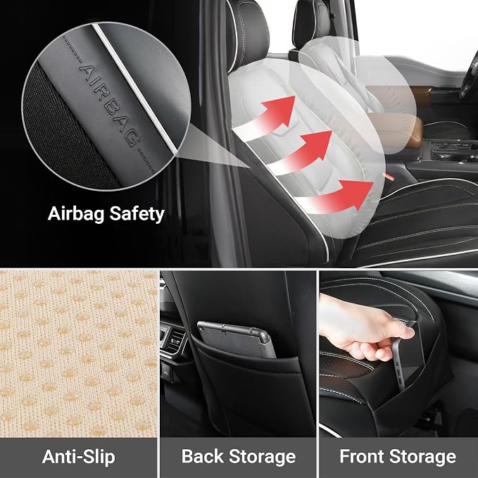 Seat Covers for Jeep Gladiator — Front Seat — Black / White