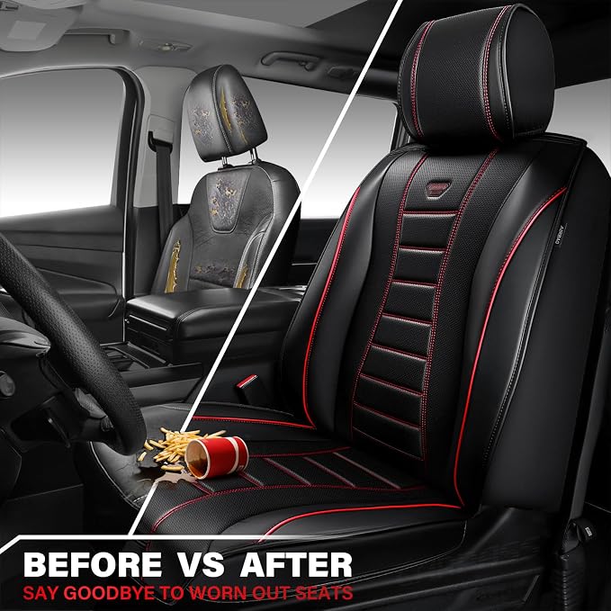 Universal Seat Covers — Front Seat — Black / Red